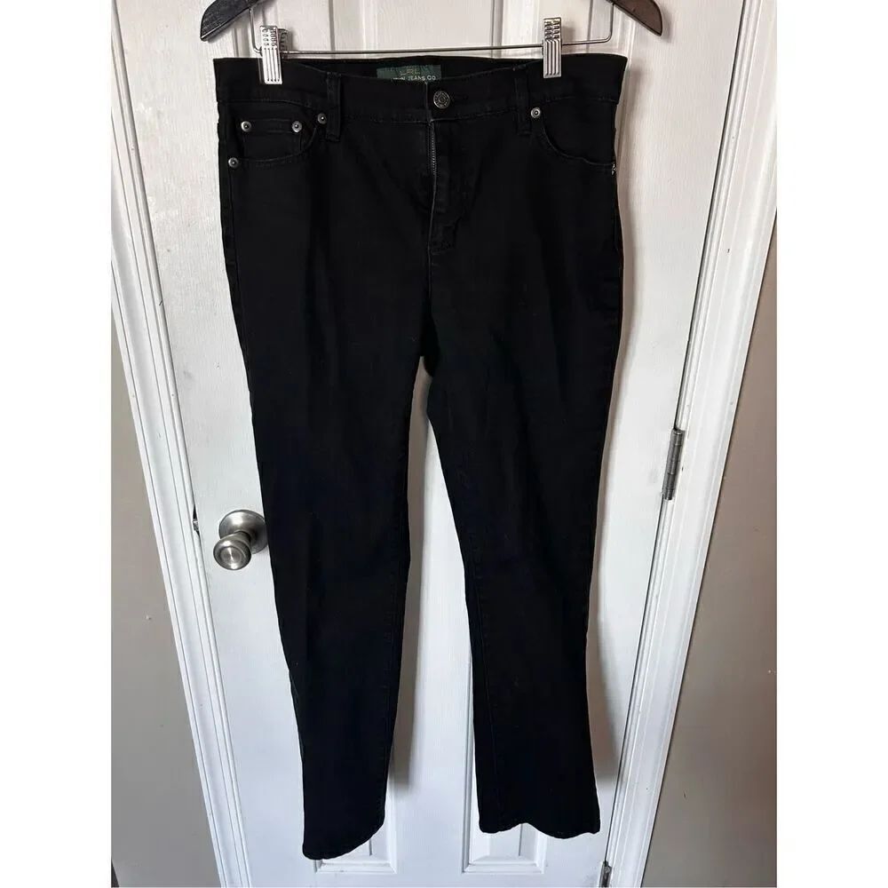 LRL Ralph Lauren LAUREN jeans company black jeans straight classic fit sz 8 wo